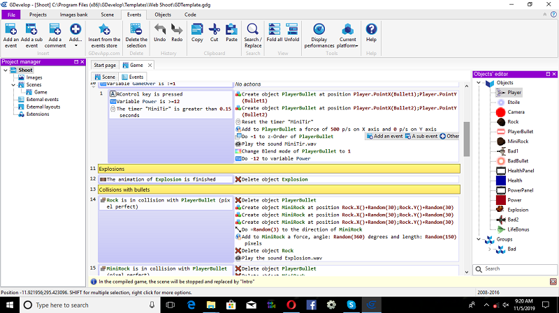 2D Air Force Combat Game Using gdevelop Engine